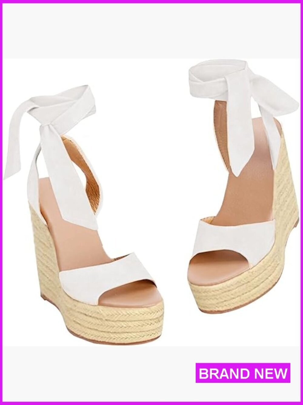Espadrilles Wedges Sandals Heels Open Toe Tie Lace Up Platform Ankle Strap
